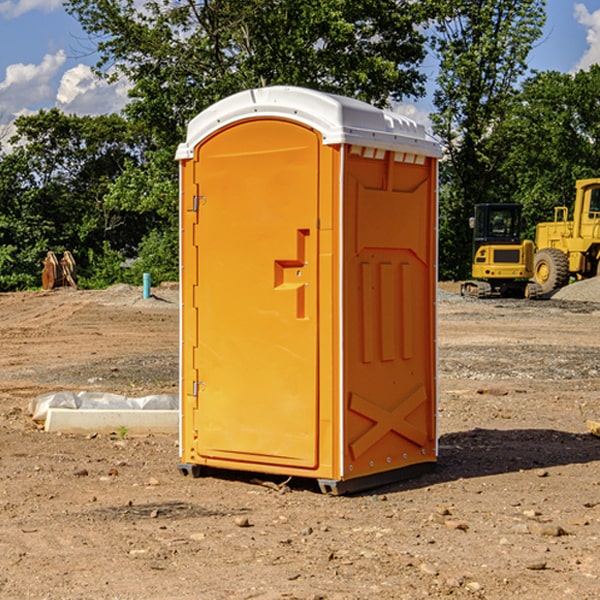 can i customize the exterior of the portable restrooms with my event logo or branding in Farmingville